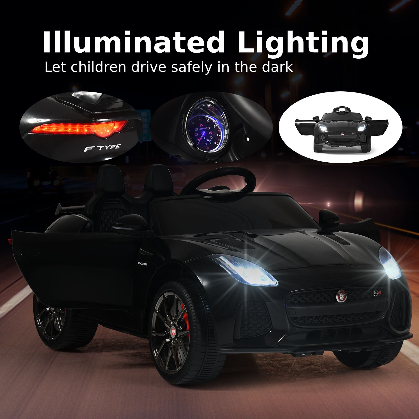 12V Jaguar F-Type SVR Kids Ride on Car with Remote Control