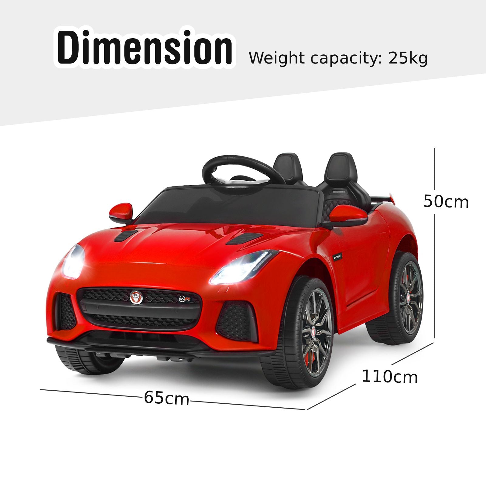 12V Jaguar F-Type SVR Kids Ride on Car with Remote Control