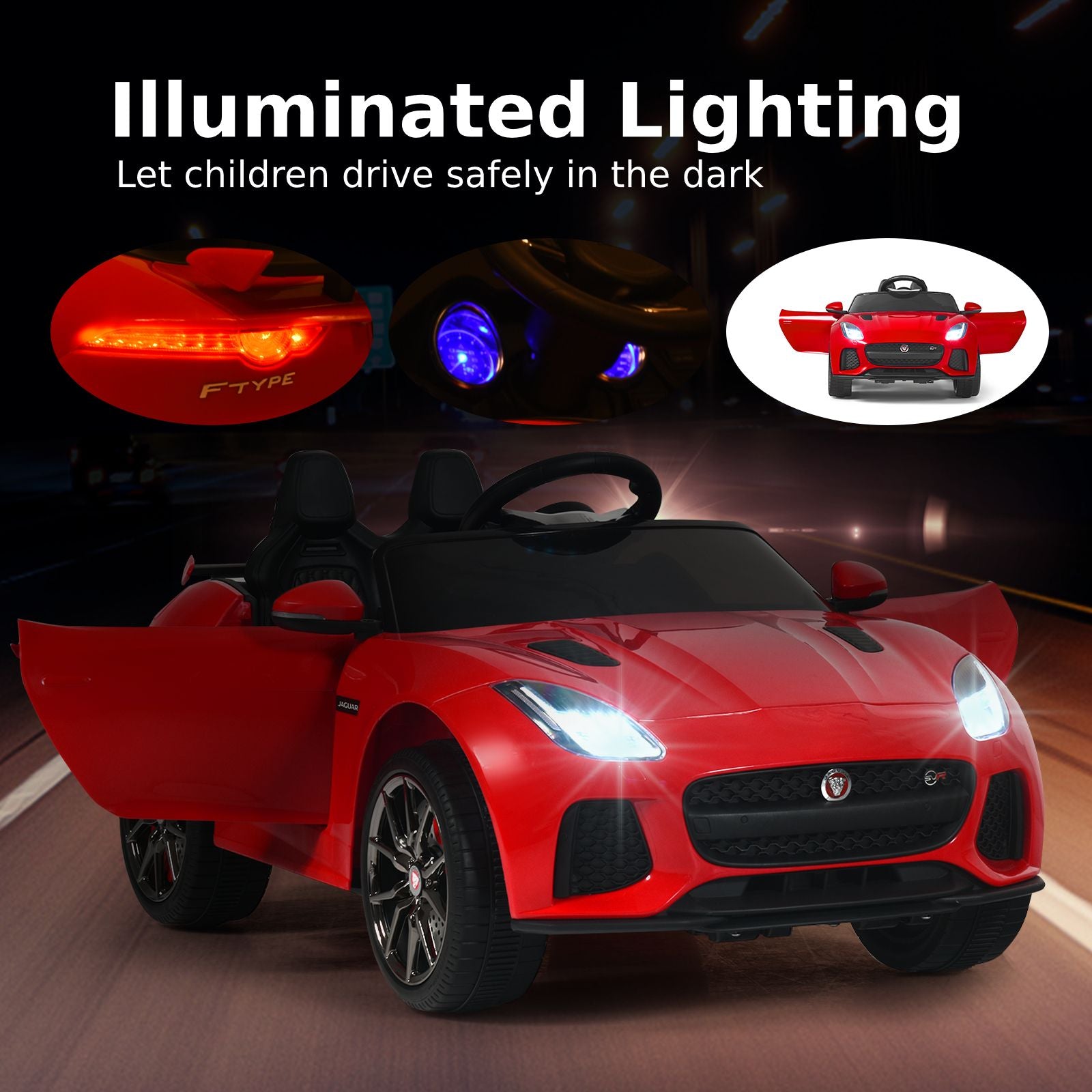 12V Jaguar F-Type SVR Kids Ride on Car with Remote Control